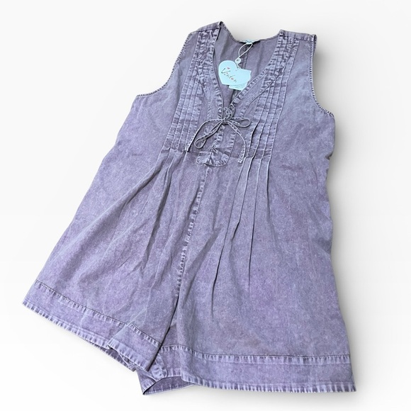 None Pants - Purple Sleeveless Romper Size M